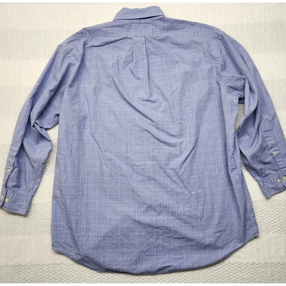 Polo Ralph Lauren Mens 16.5 (32/33) Blue Cotton LS Button Down Pony